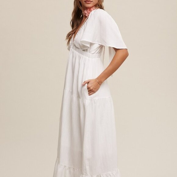 Elegant White Maxi Dress for Women – Flowy, Formal & Summer Beach Events - Picture 3 of 5